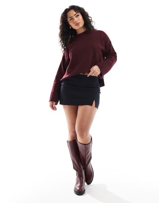 Hollister high rise a line mini skort in black, 4 of 5