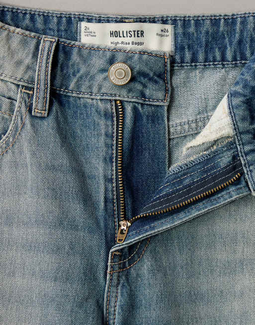 Hollister high rise baggy jeans in light blue wash, 6 of 7