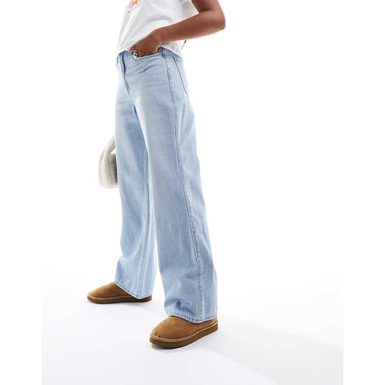 Hollister high rise baggy jeans in light blue
