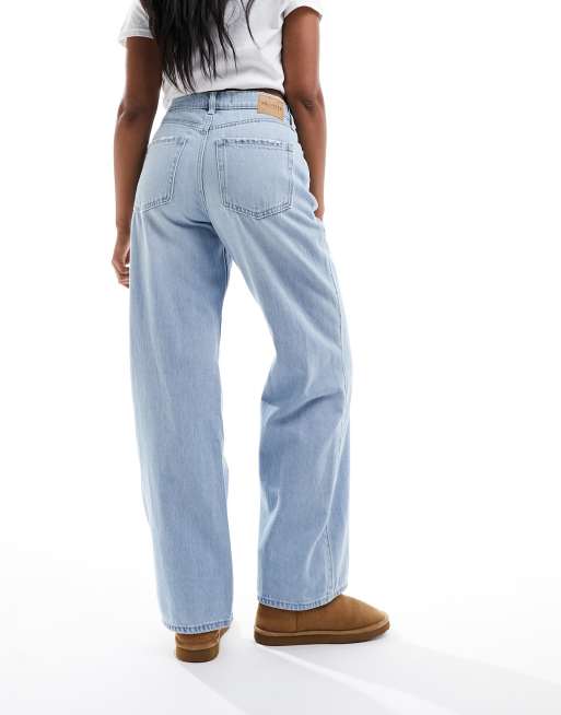 Hollister ultra high rise baggy jean in light blue