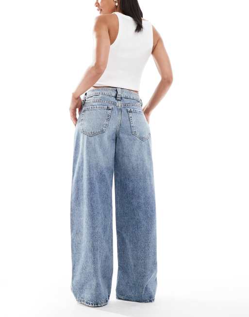 Hollister high rise baggy jeans in medium wash, 2 of 5