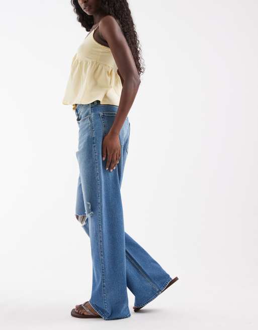 Hollister High-Rise Baggy Jeans in Mittelblau, 2 von 5