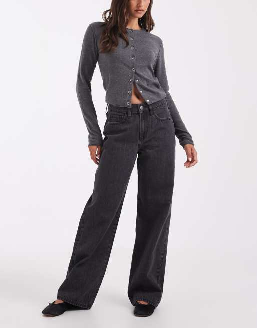 Hollister High-Rise Baggy Jeans in schwarzer Waschung, 1 von 5