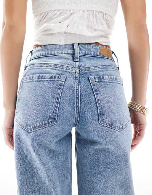 Hollister high rise dad jean in blue wash, 4 of 5