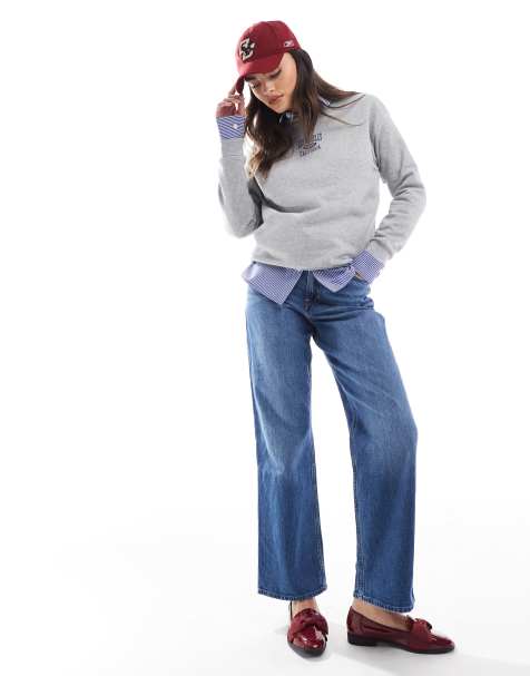 Hollister high rise dad jeans in blue - view 1