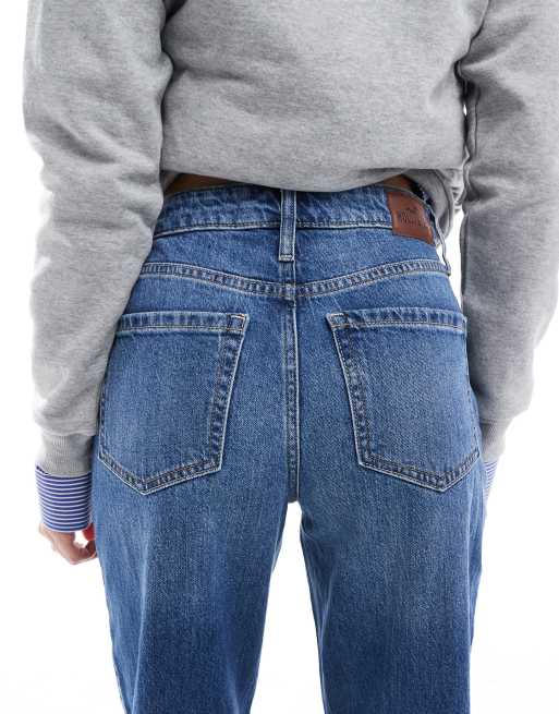 Hollister high rise dad jeans in blue ASOS