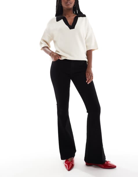 Hollister high rise flare jean in black - view 1