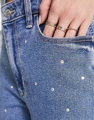 Embellished store mom jeans