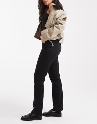 Hollister High Rise Straight Leg Jeans In Black