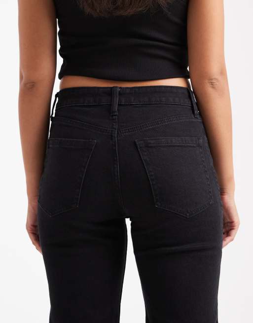Hollister high rise straight leg jeans in black wash, 4 of 5