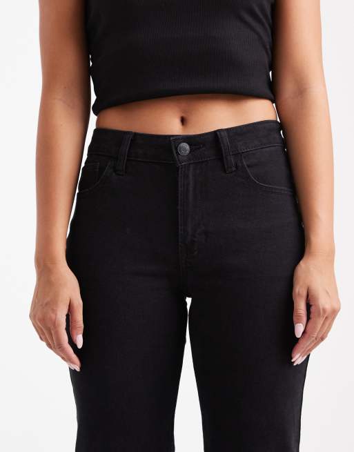 Hollister high rise straight leg jeans in black wash, 5 of 5