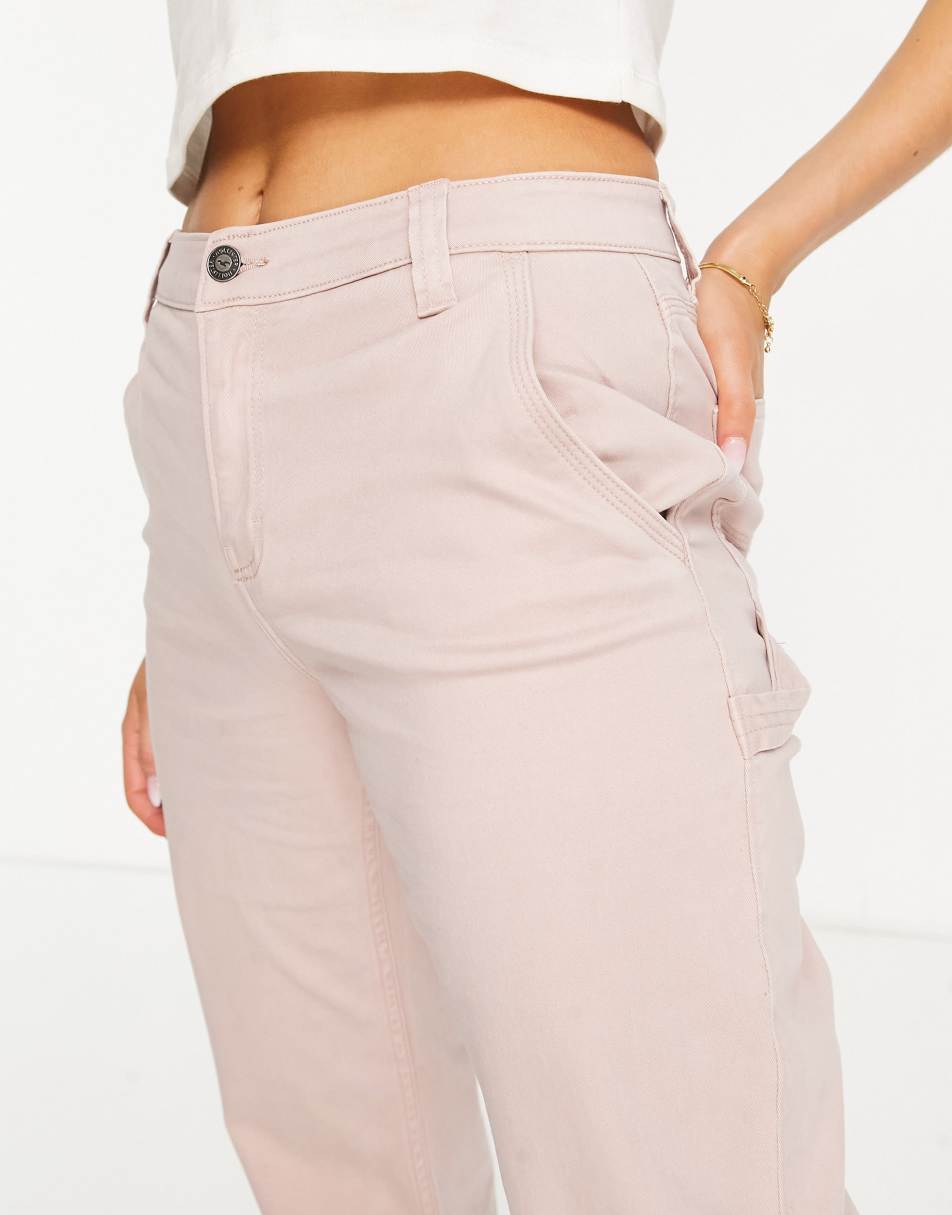 Hollister high rise utility dad trouser in pink 2