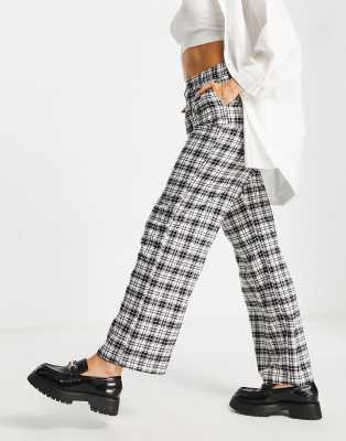 Hollister high rise vintage baggy pants in black plaid