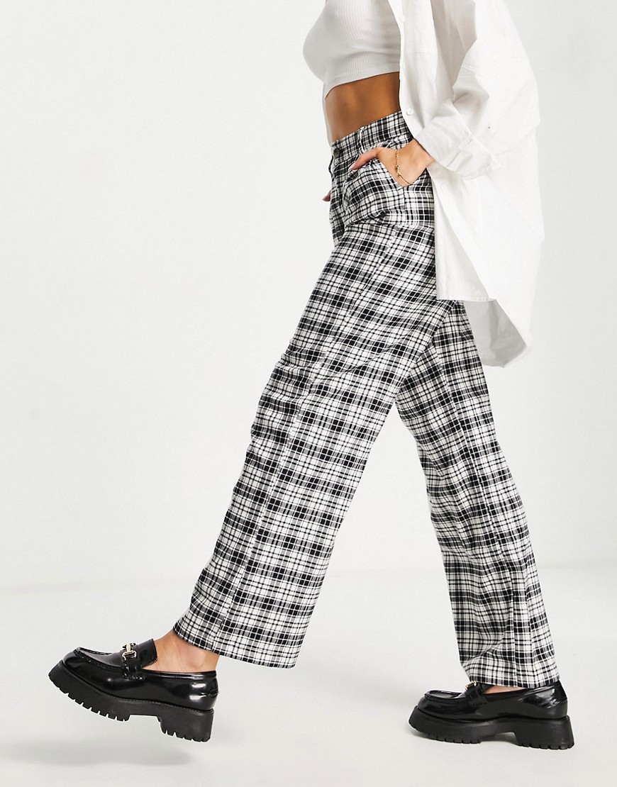 Hollister high rise vintage baggy trouser in black plaid