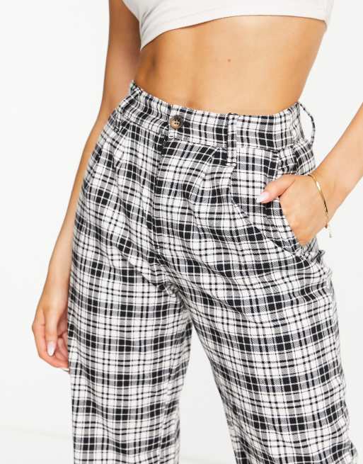 High waisted tartan pants cheap