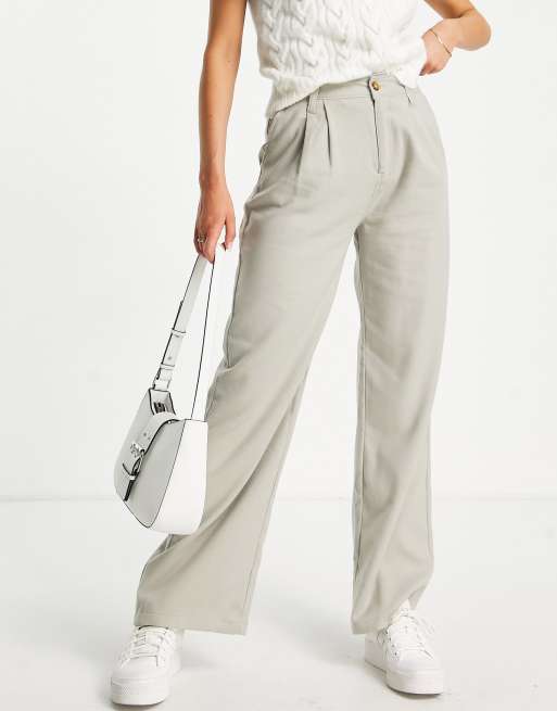 Hollister wide leg joggers in grey, ASOS