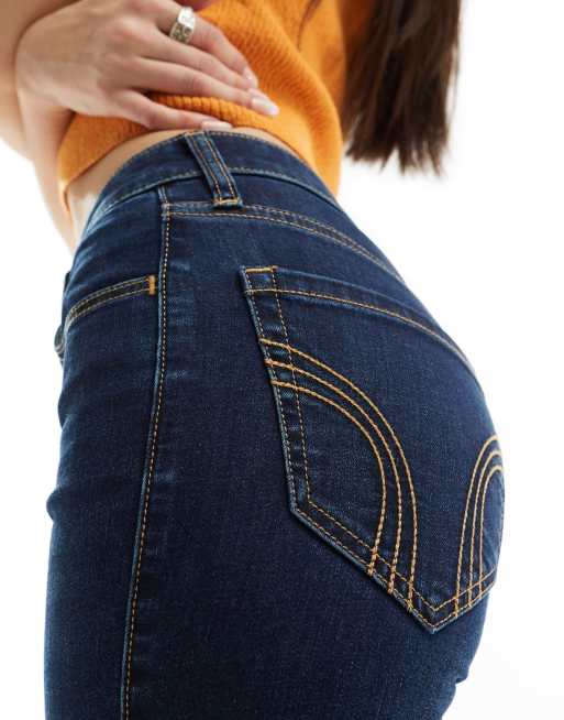 Dark blue new arrivals jeans hollister