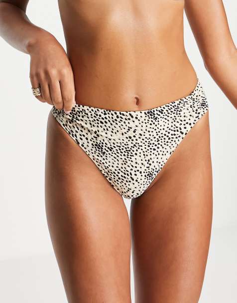 Hollister high waist bikini bottoms in animal print - view 1