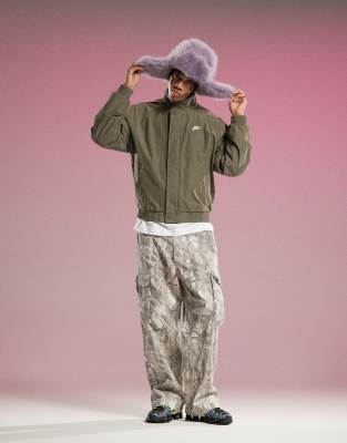 Hollister Hollister high waist super baggy cargo trouser in rock camo-Grey