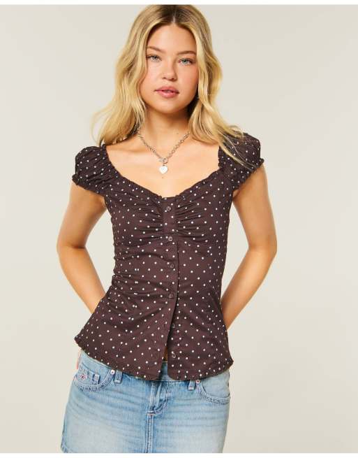 Hollister Hollister talia top in brown dot