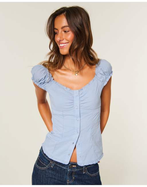 Hollister Hollister talia top in light blue