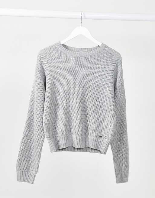 Hollister knitted jumper in grey ASOS