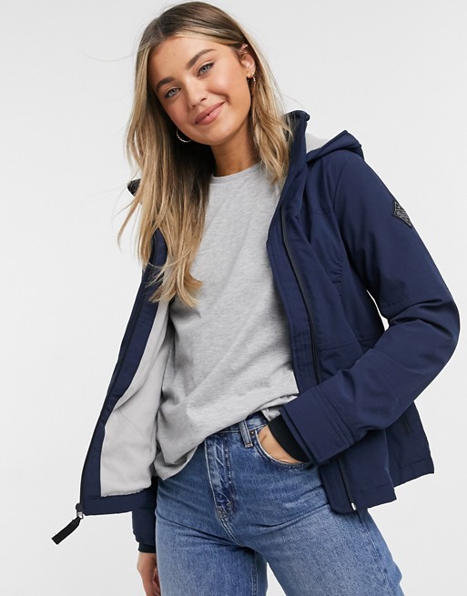 Hollister hooded all weather jacket in navy