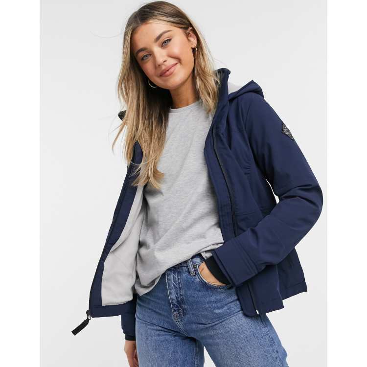 Hollister hooded all weather jacket in navy