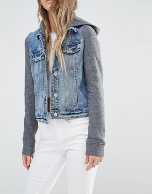 hollister jean jacket with fur