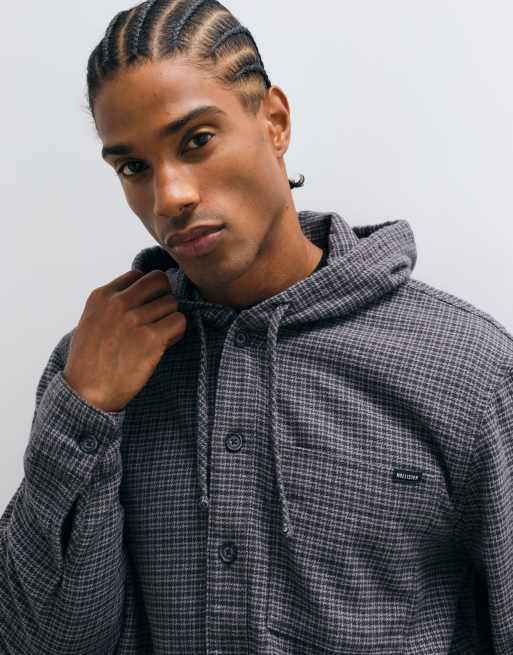 Hollister hooded flannel shirt in black check, 2 of 5