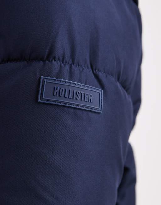 Hollister hooded puffer jacket in navy, 5 of 5