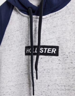 colorblock logo hoodie hollister