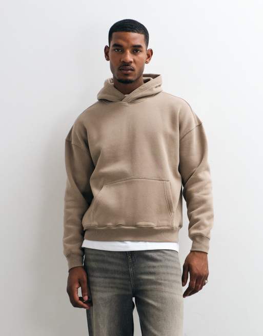 Hollister hoodie coupe carrée marron clair, 1 de 5