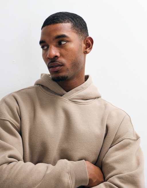 Hollister hoodie coupe carrée marron clair, 4 de 5