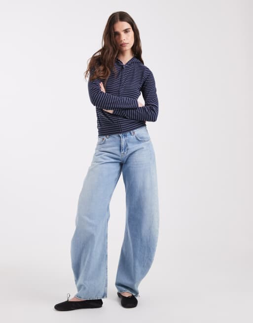 Hollister hoodie douillet ajusté à manches longues à rayures bleues, 3 de 9
