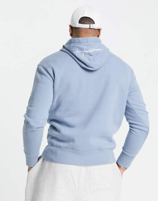 Light blue hollister hoodie discount