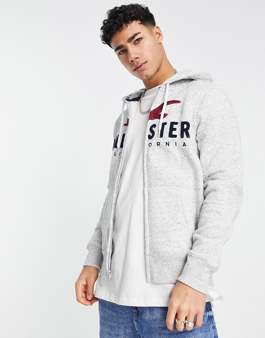 Hollister hoodie in gray with chest logo