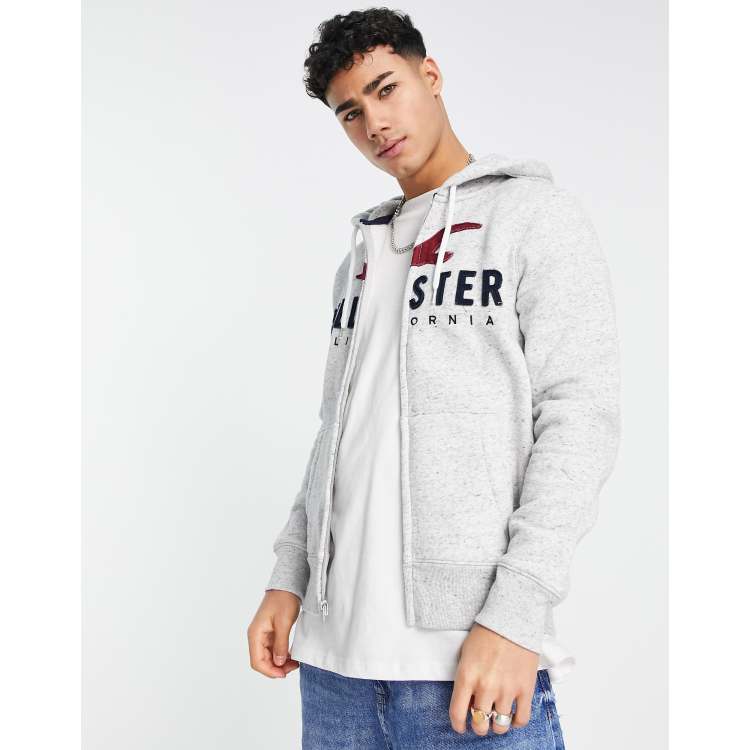 Hollister hoodie in grey with chest logo