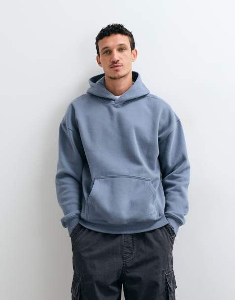 Hollister Hoodie in Hellblau mit kastigem Schnitt - view 1