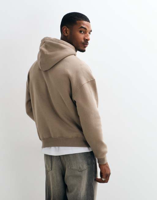 Hollister Hoodie in Hellbraun mit kastigem Schnitt, 2 von 5