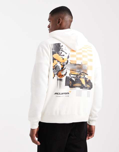 Hollister - Hoodie met rechte pasvorm en grafische F1 print in wit - view 1