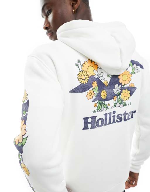 Hollister tech logo hoodie in navy