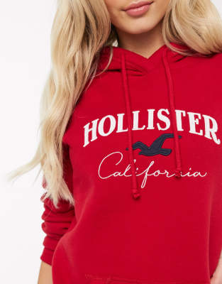 hollister hoodie red