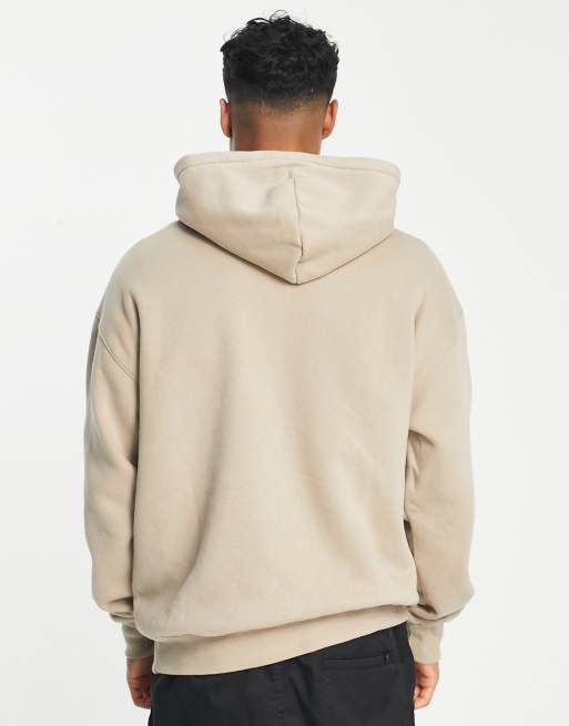 Hollister Overhead Hoodie With Sleeve & Back Logo in Rhubarb, ASOS