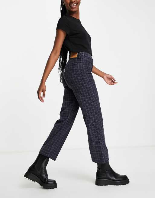 Hollister – Hose im Ripcage-Stil mit geradem Bein und Karomuster