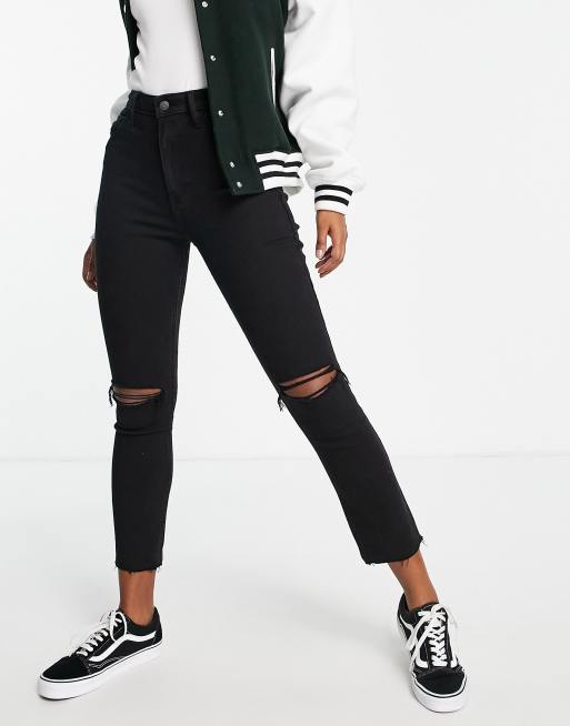 Black ripped skinny jeans hollister 2025