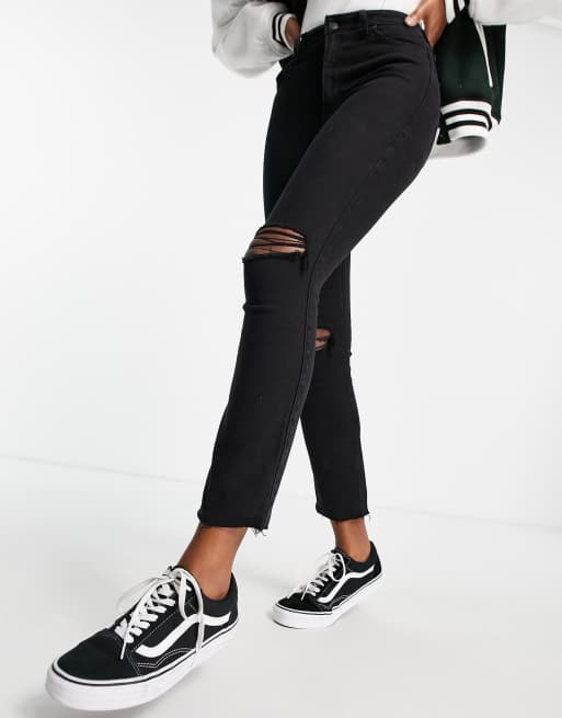 Black ripped sale skinny jeans hollister