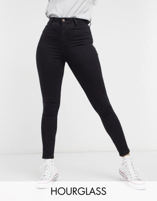 Hollister Hourglass skinny jeans in black-Blue