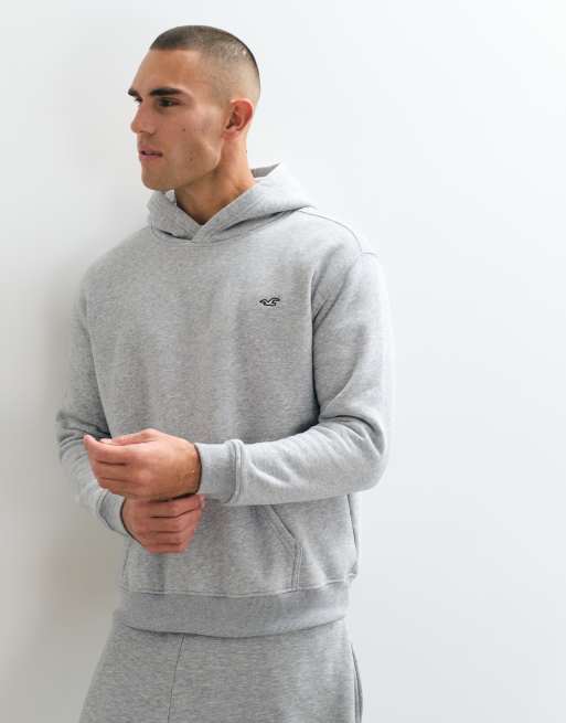 Hollister hættetrøje med afslappet pasform og ikon-logo i grå, 2 af 5