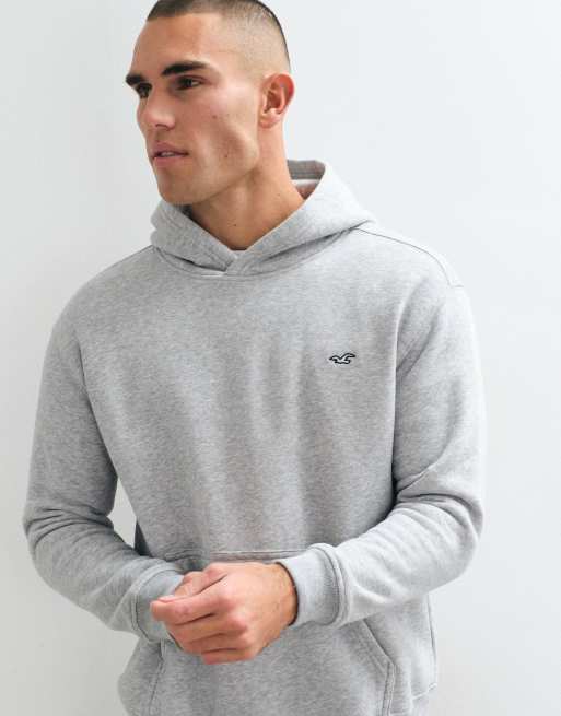 Hollister hættetrøje med afslappet pasform og ikon-logo i grå, 5 af 5